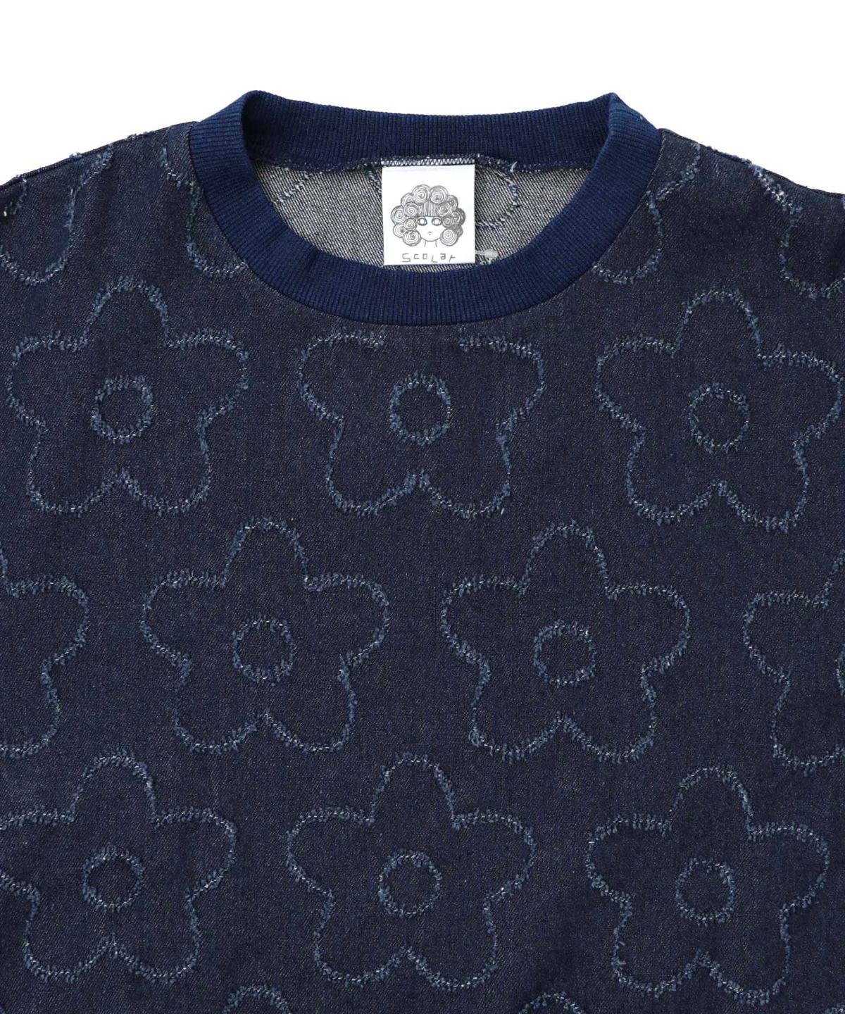 花柄ジャガード織デニムプルオーバー-11