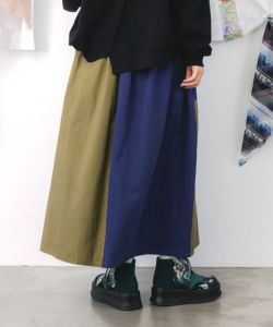 153652：レトロ異素材バイカラーワークスカートの通販-ScoLar