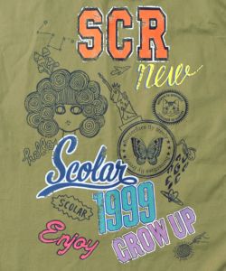 レトロ異素材バイカラーワークスカート-19