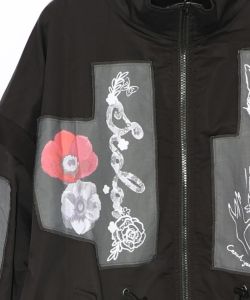 花のアップリケロングブルゾン-12