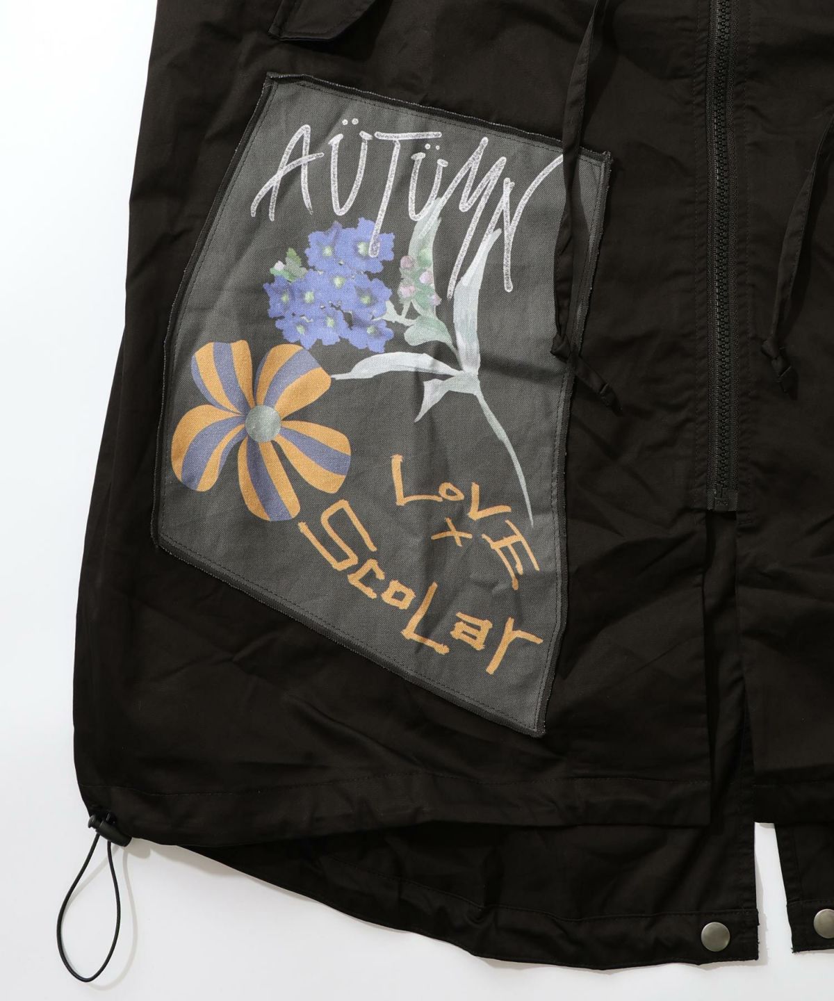 花のアップリケロングブルゾン-18