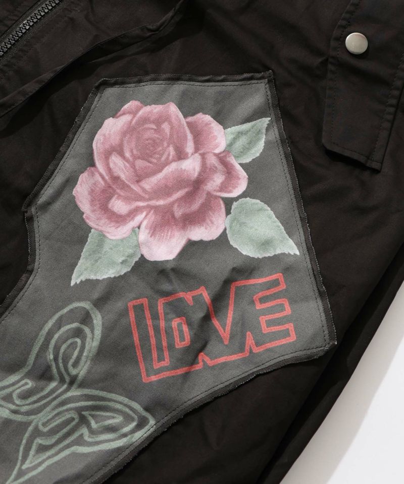 花のアップリケロングブルゾン-20