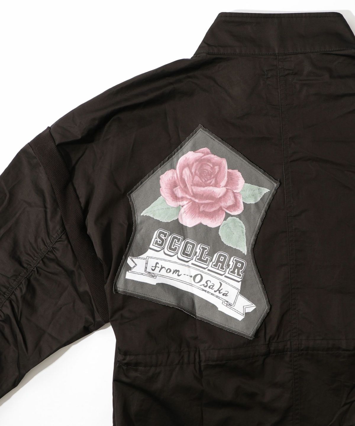 花のアップリケロングブルゾン-21