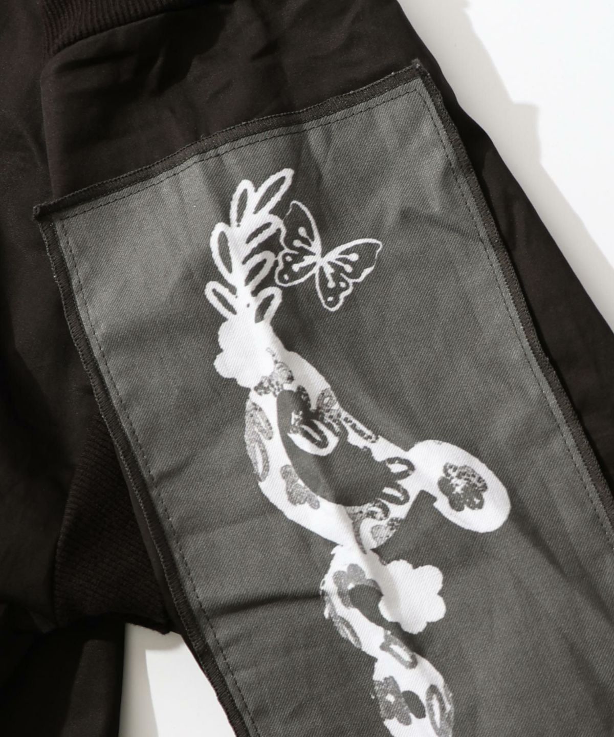 花のアップリケロングブルゾン-23