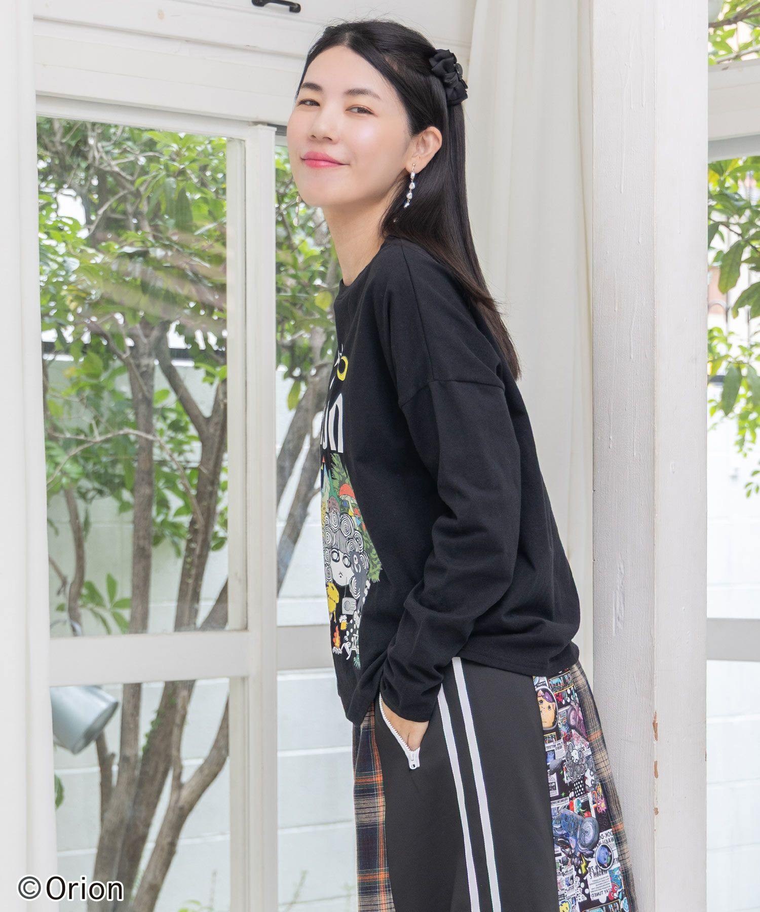 orion×ScoLar　アニマルカーニバル柄Tシャツ-4