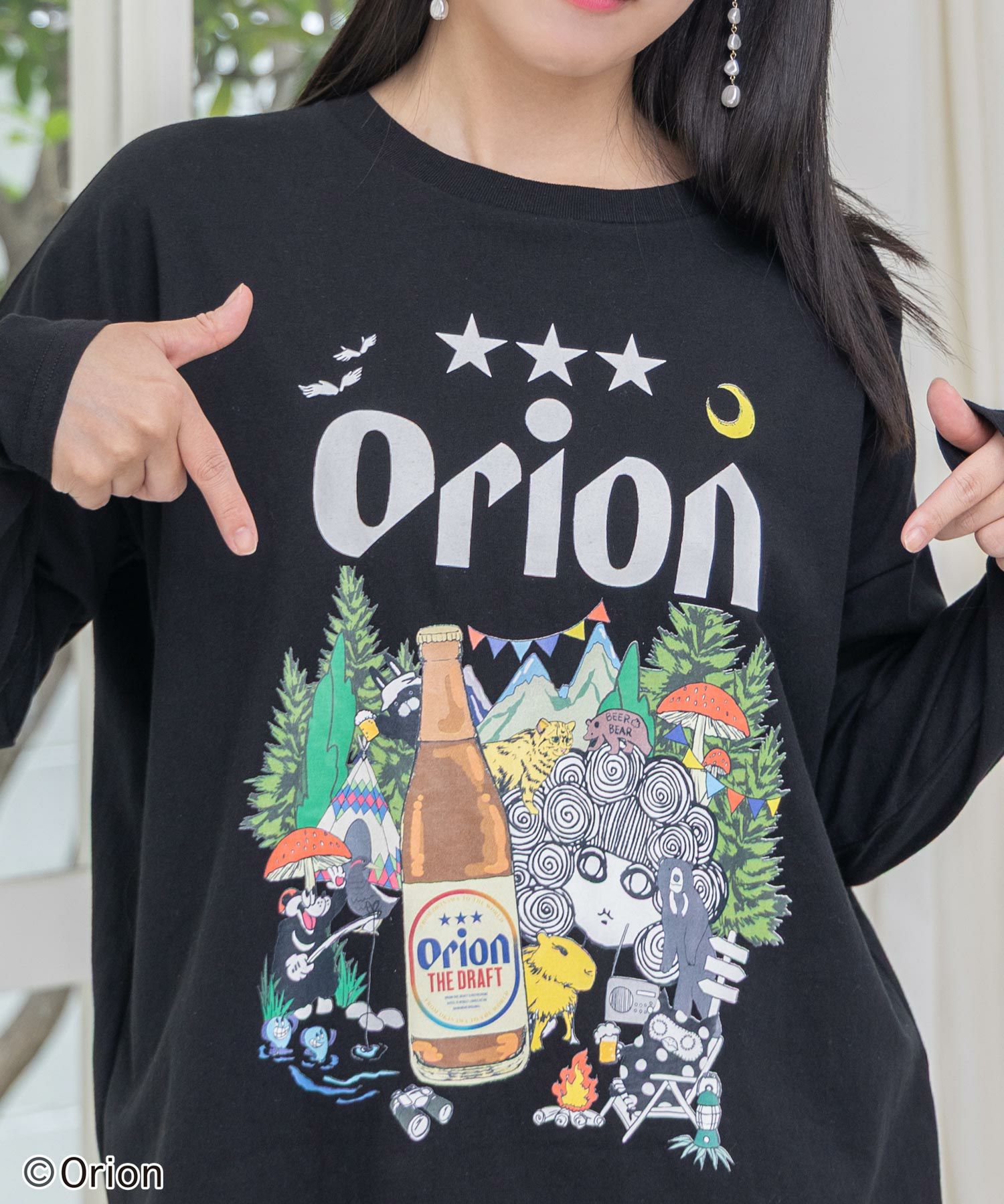 orion×ScoLar　アニマルカーニバル柄Tシャツ-7