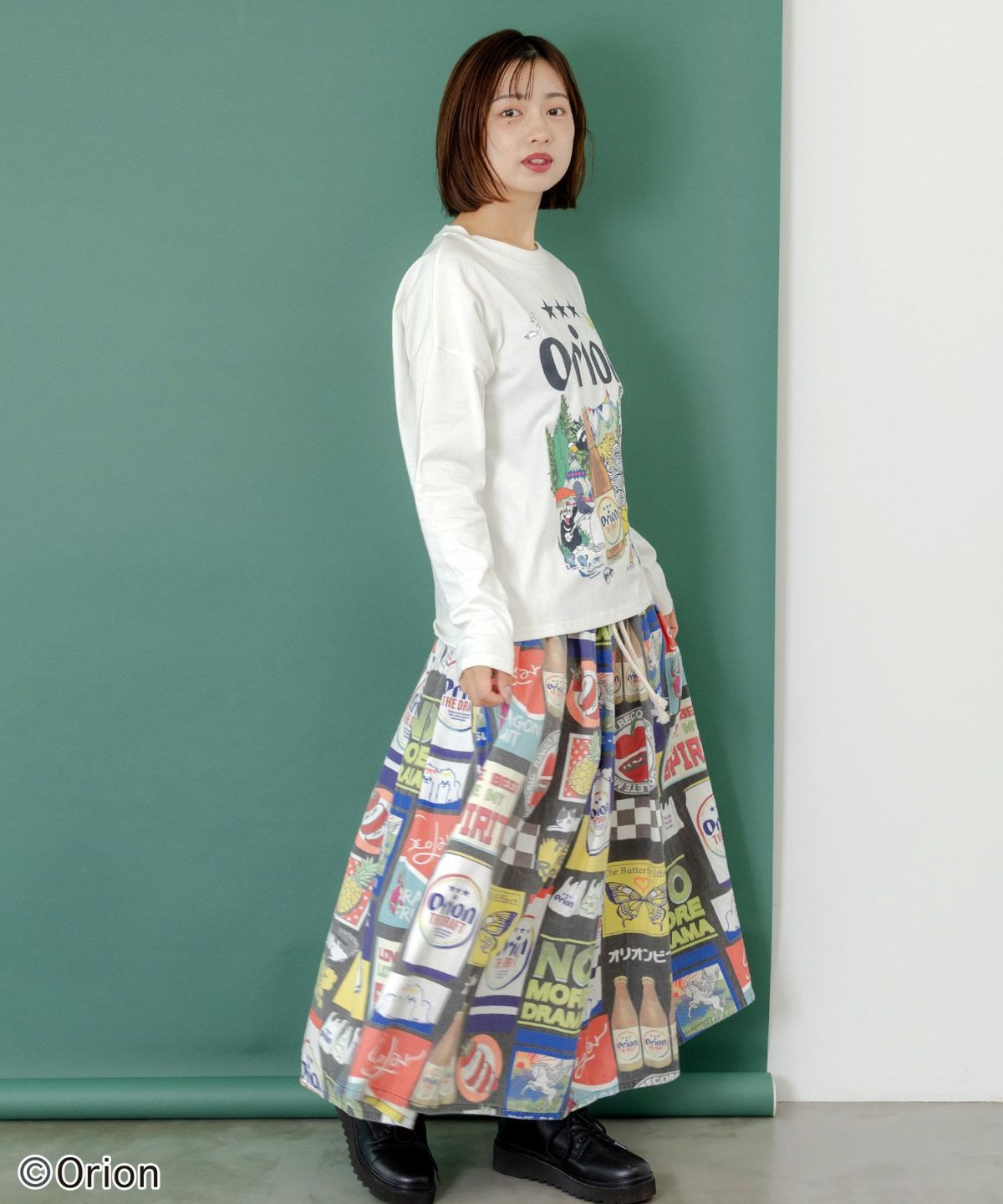 orion×ScoLar　アニマルカーニバル柄Tシャツ-9