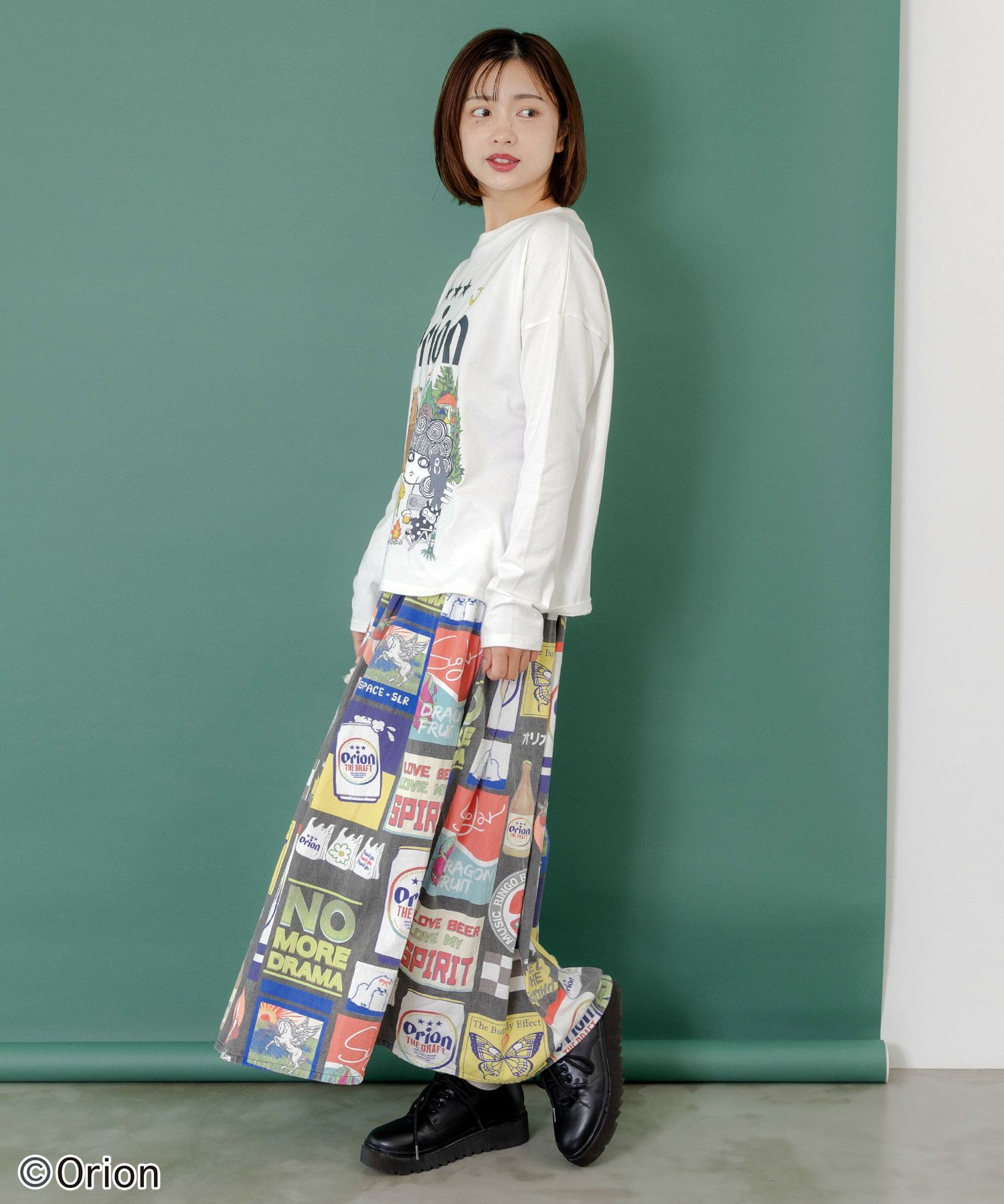 orion×ScoLar　アニマルカーニバル柄Tシャツ-10