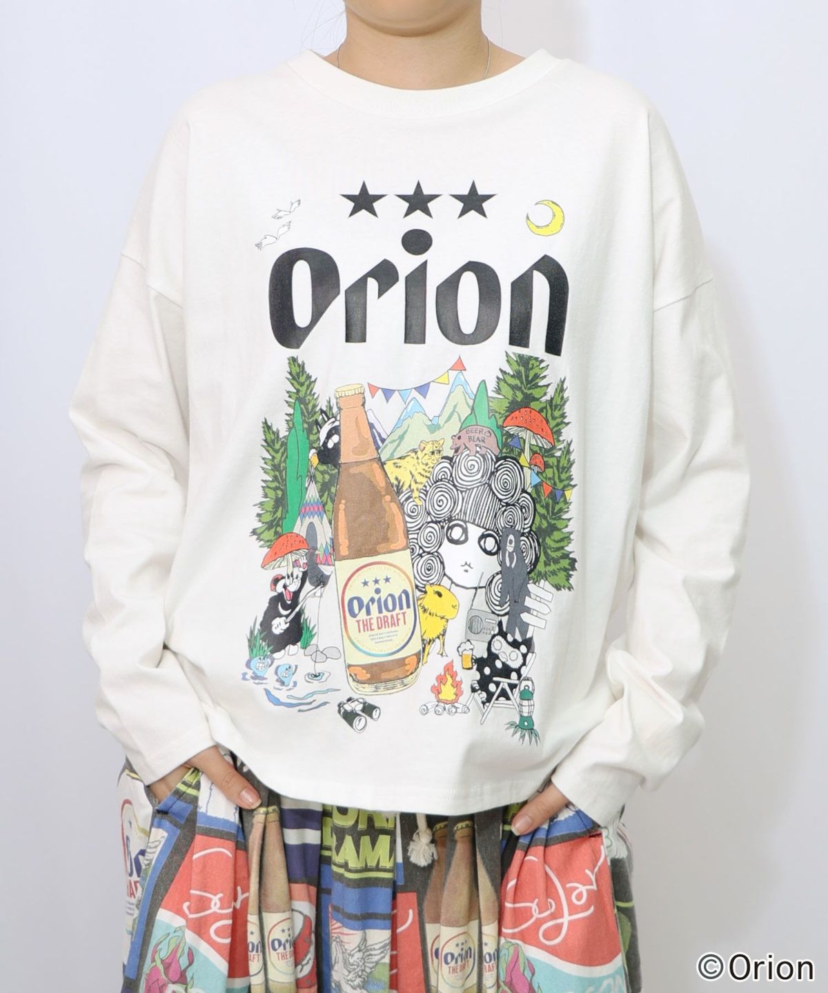 orion×ScoLar　アニマルカーニバル柄Tシャツ-14