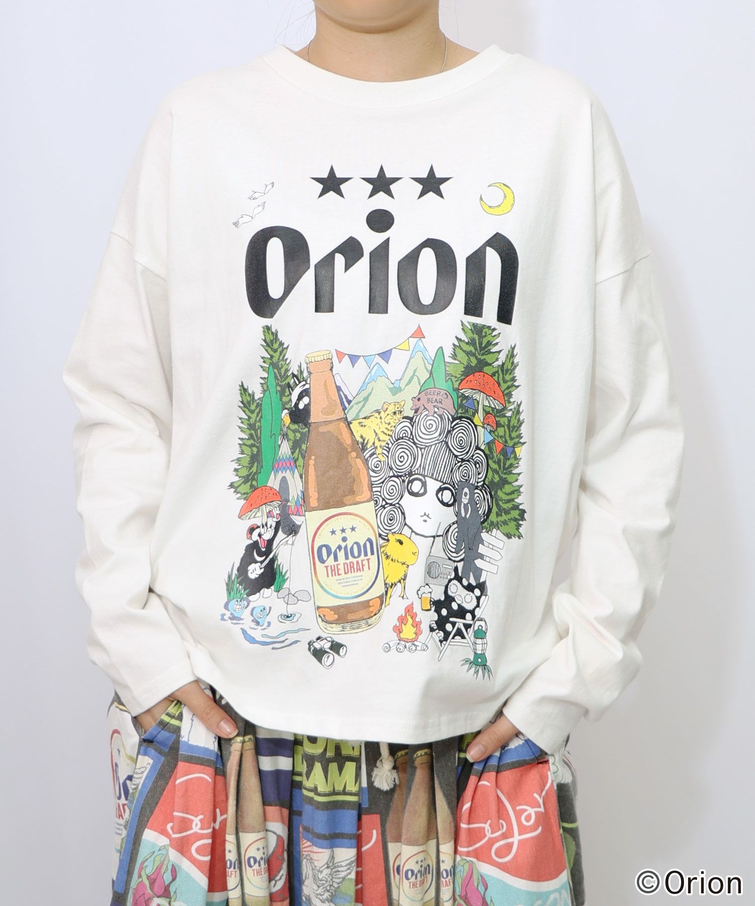 orion×ScoLar　アニマルカーニバル柄Tシャツ-14