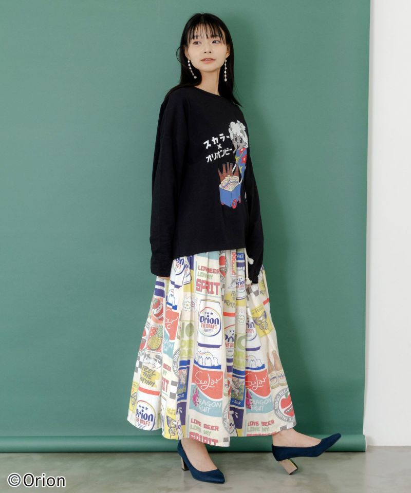 orion×ScoLar　ネコの買い出し日和柄Tシャツ-3