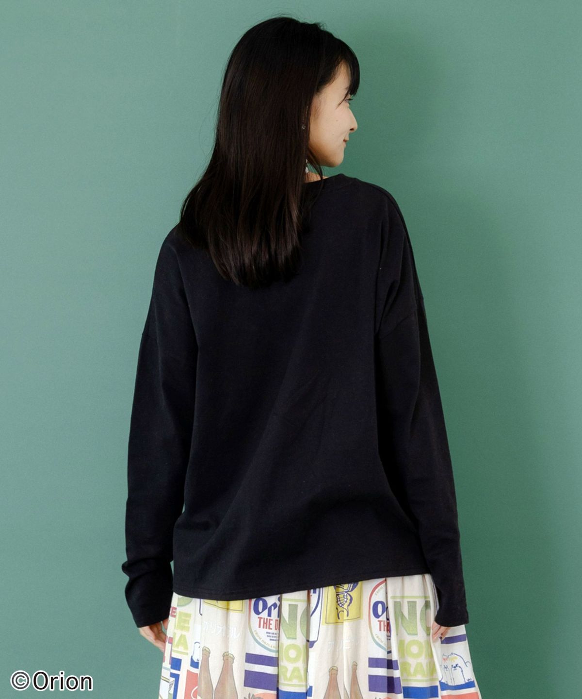 orion×ScoLar　ネコの買い出し日和柄Tシャツ-5