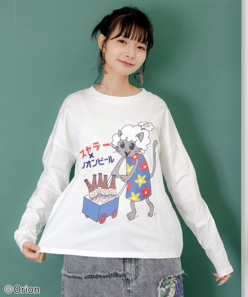 orion×ScoLar　ネコの買い出し日和柄Tシャツ-9