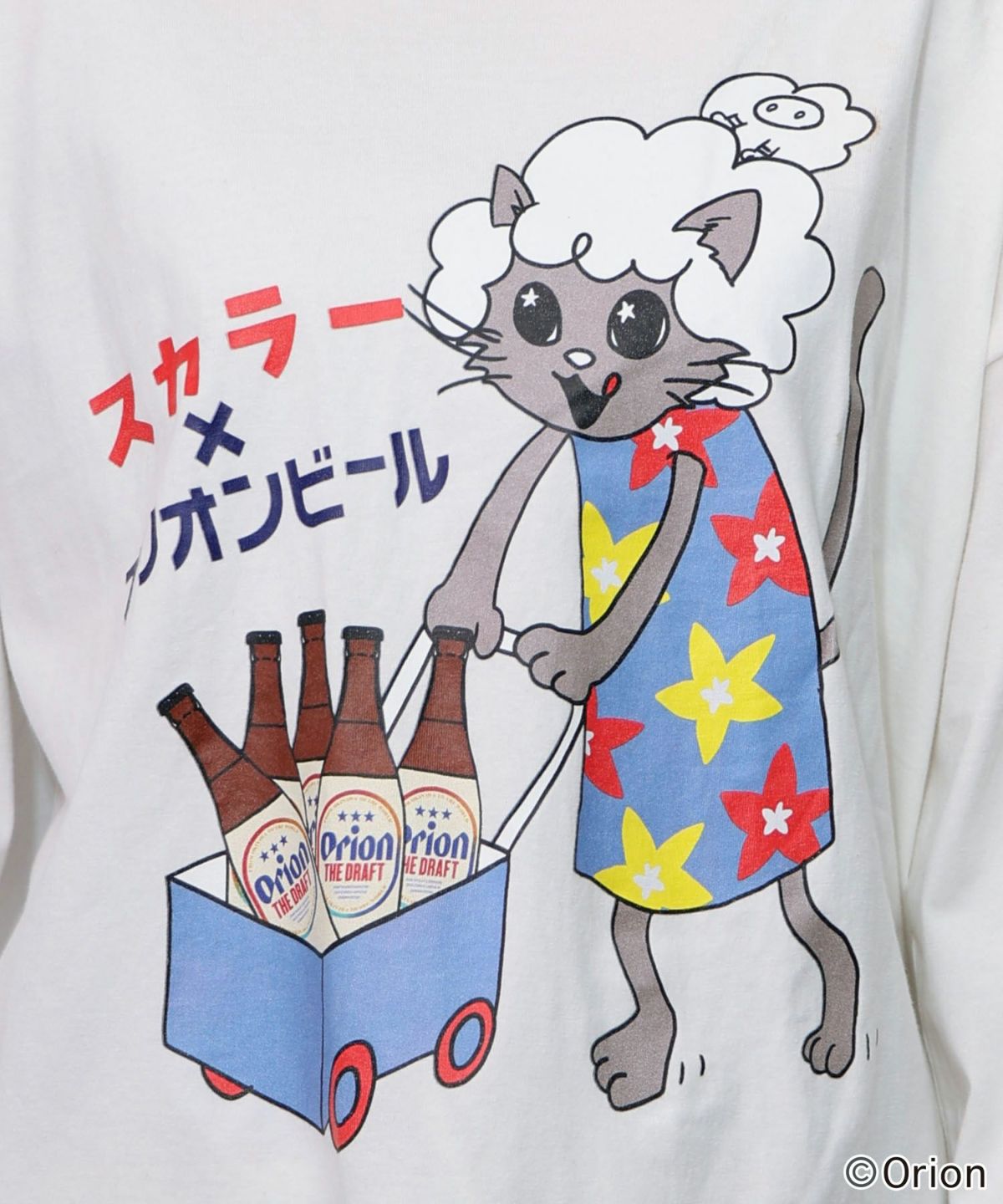orion×ScoLar　ネコの買い出し日和柄Tシャツ-18