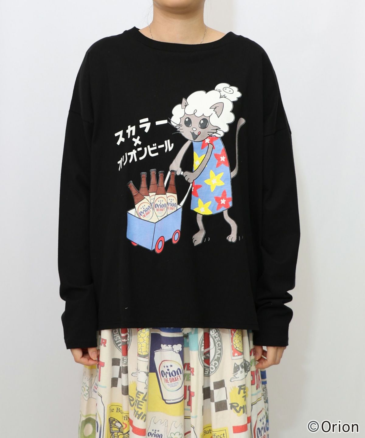 orion×ScoLar　ネコの買い出し日和柄Tシャツ-19