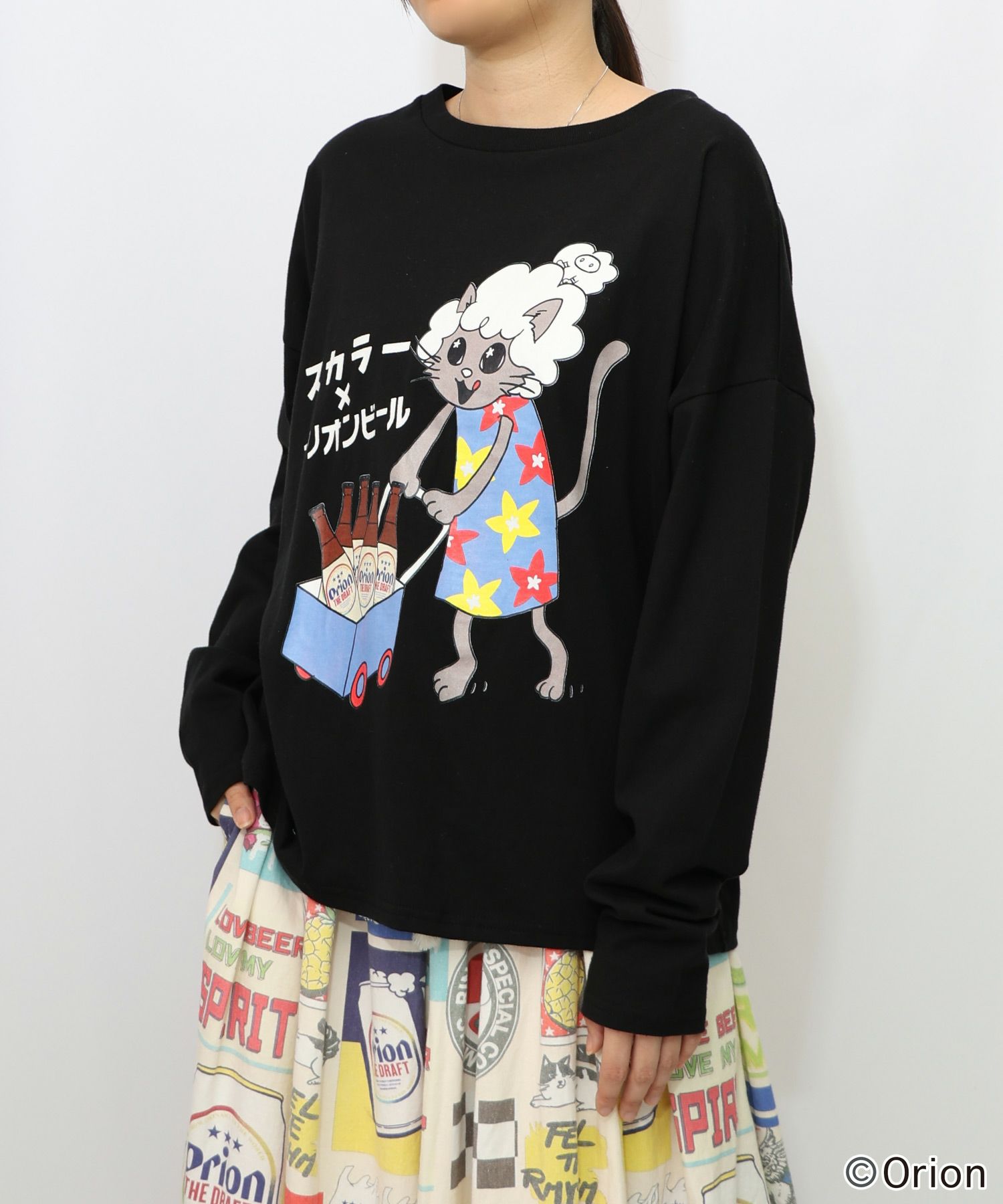 orion×ScoLar　ネコの買い出し日和柄Tシャツ-20