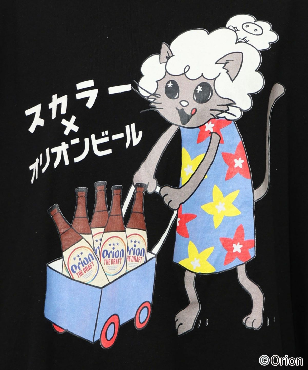 orion×ScoLar　ネコの買い出し日和柄Tシャツ-22