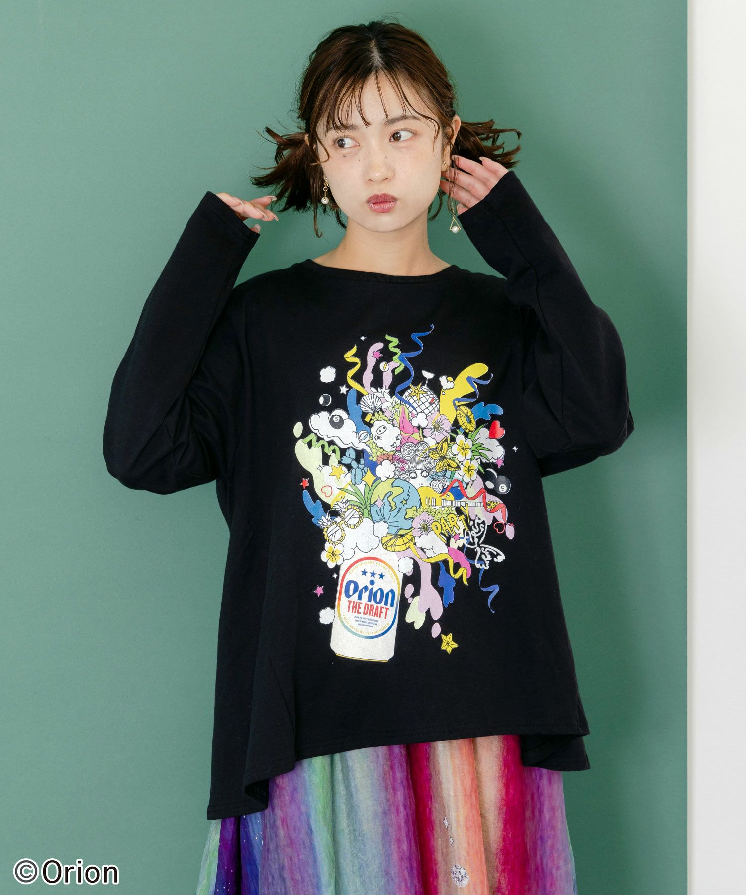 orion×ScoLar　ポップパーティー柄Tシャツ-1