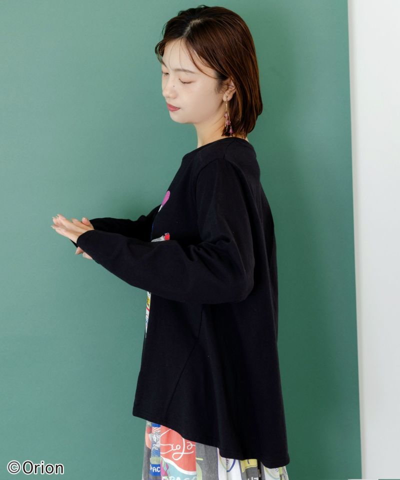 orion×ScoLar　ロックンロール女の子柄Tシャツ-7