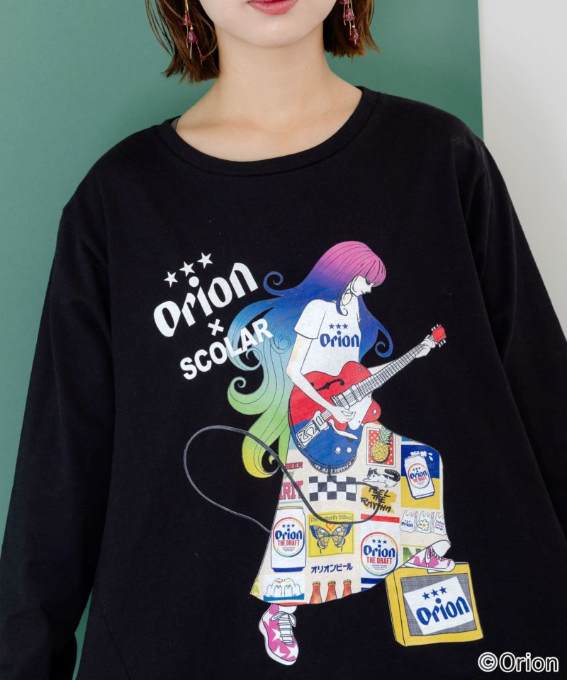orion×ScoLar　ロックンロール女の子柄Tシャツ-9