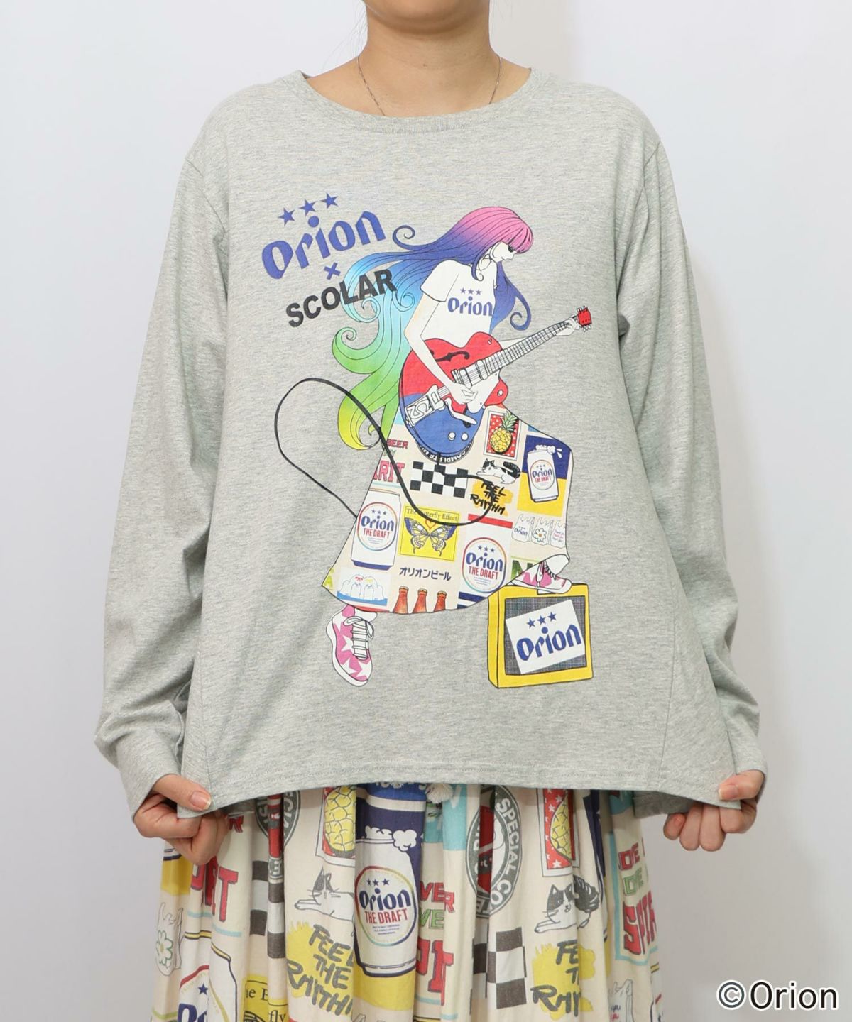 orion×ScoLar　ロックンロール女の子柄Tシャツ-17