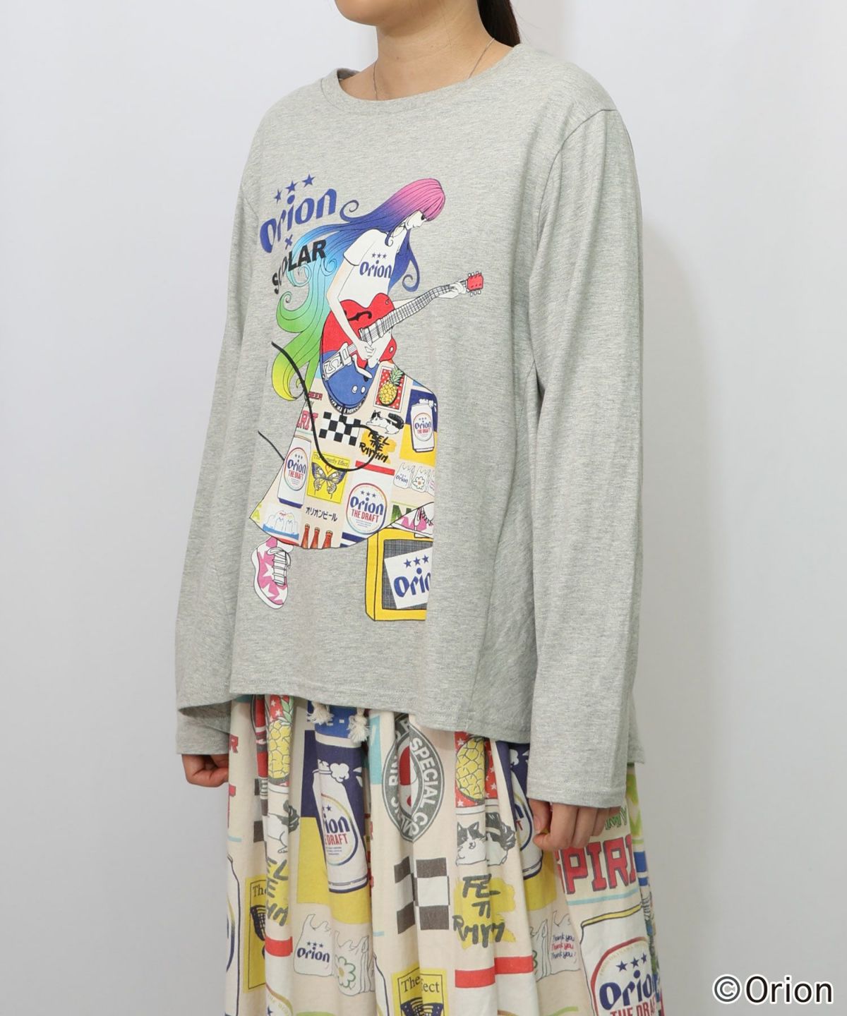 orion×ScoLar　ロックンロール女の子柄Tシャツ-18