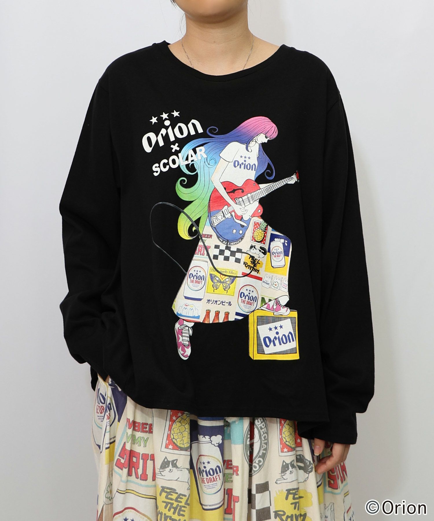 orion×ScoLar　ロックンロール女の子柄Tシャツ-21