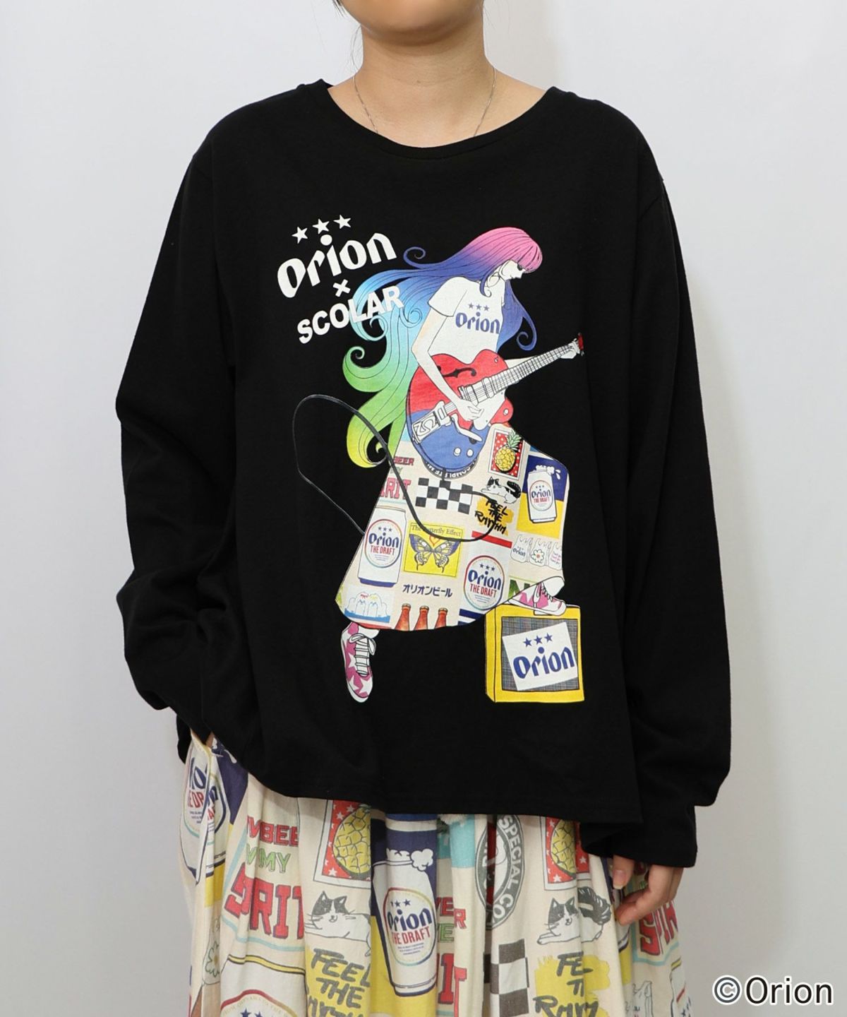 orion×ScoLar　ロックンロール女の子柄Tシャツ-21