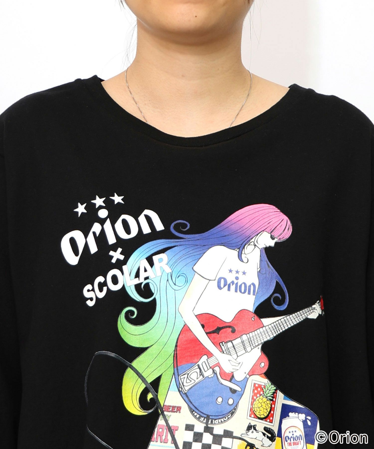 orion×ScoLar　ロックンロール女の子柄Tシャツ-25