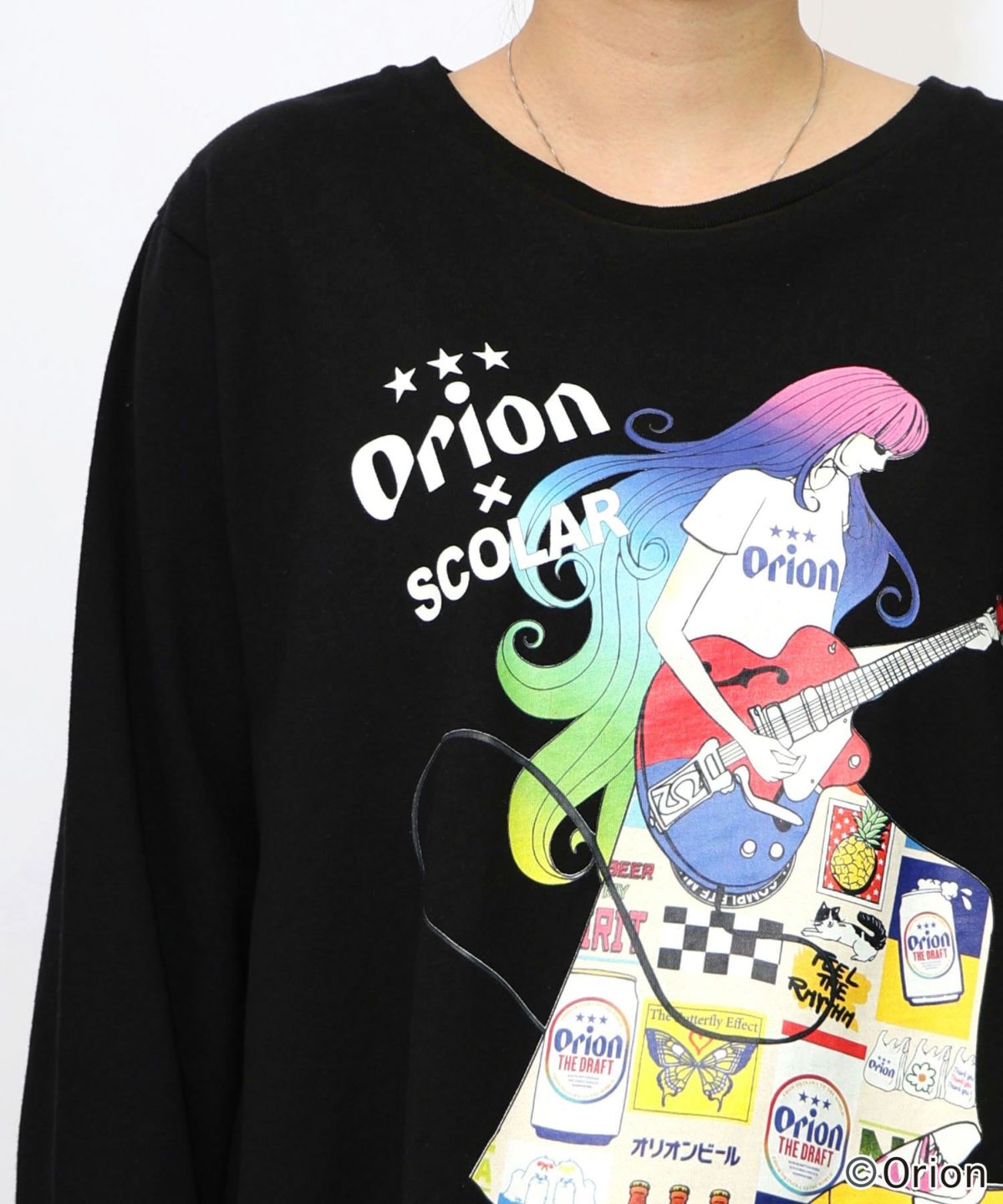 orion×ScoLar　ロックンロール女の子柄Tシャツ-26