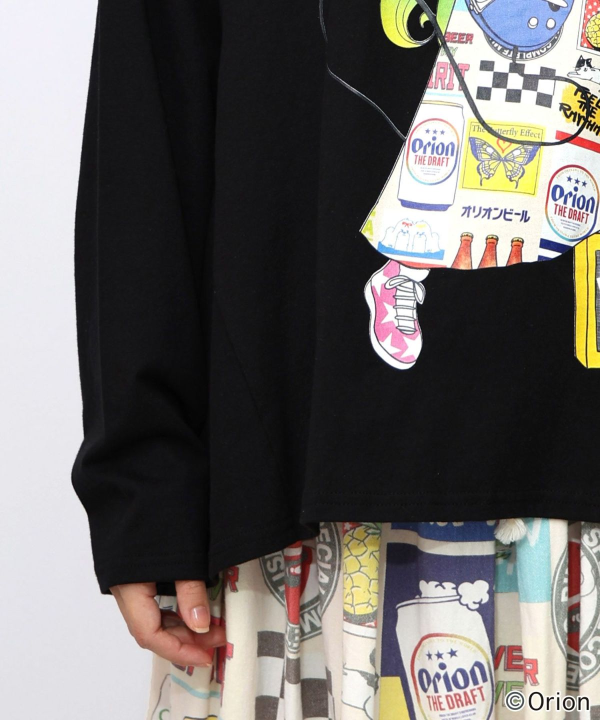 orion×ScoLar　ロックンロール女の子柄Tシャツ-27