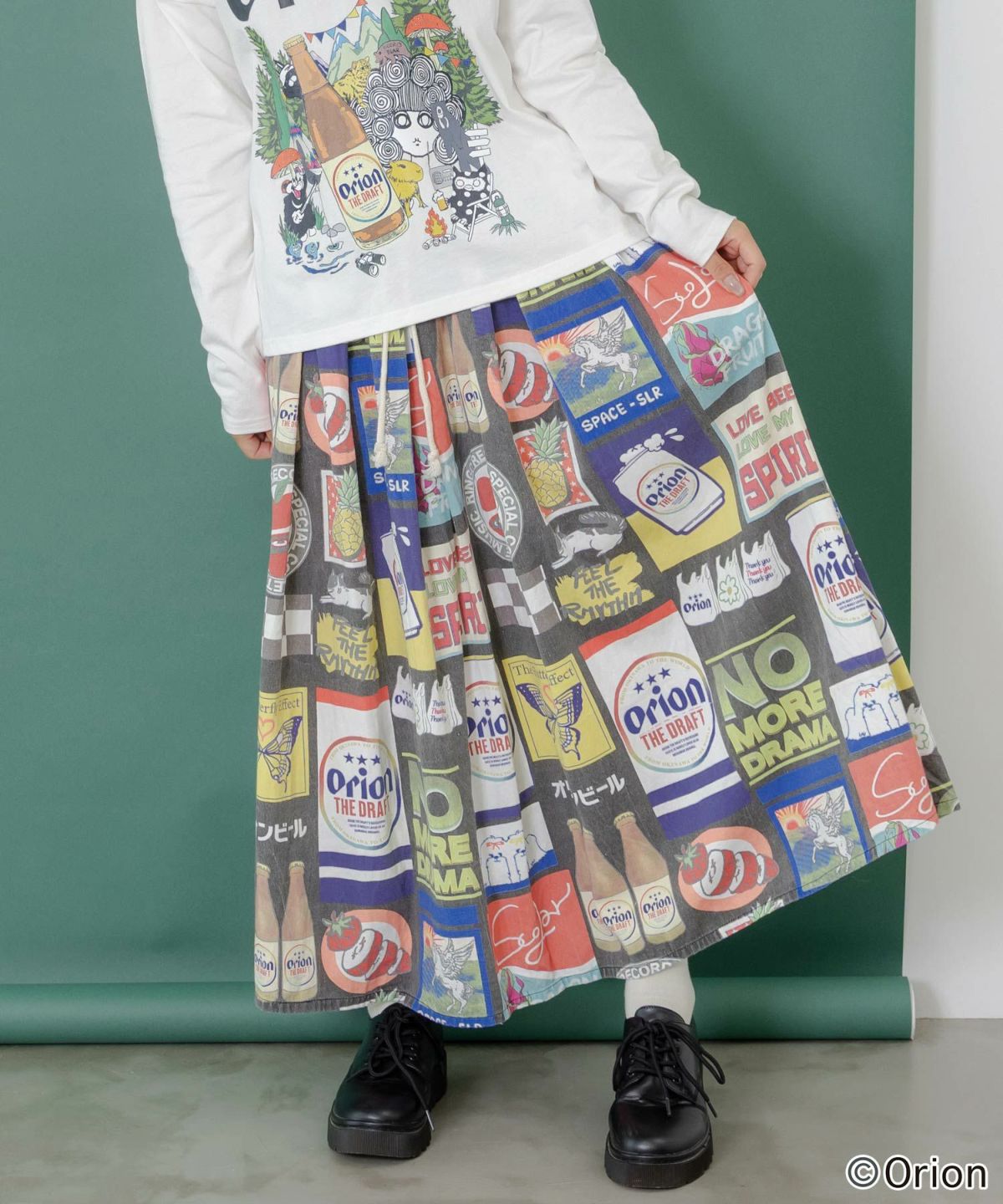 orion×ScoLar　コラージュ柄スカート-1