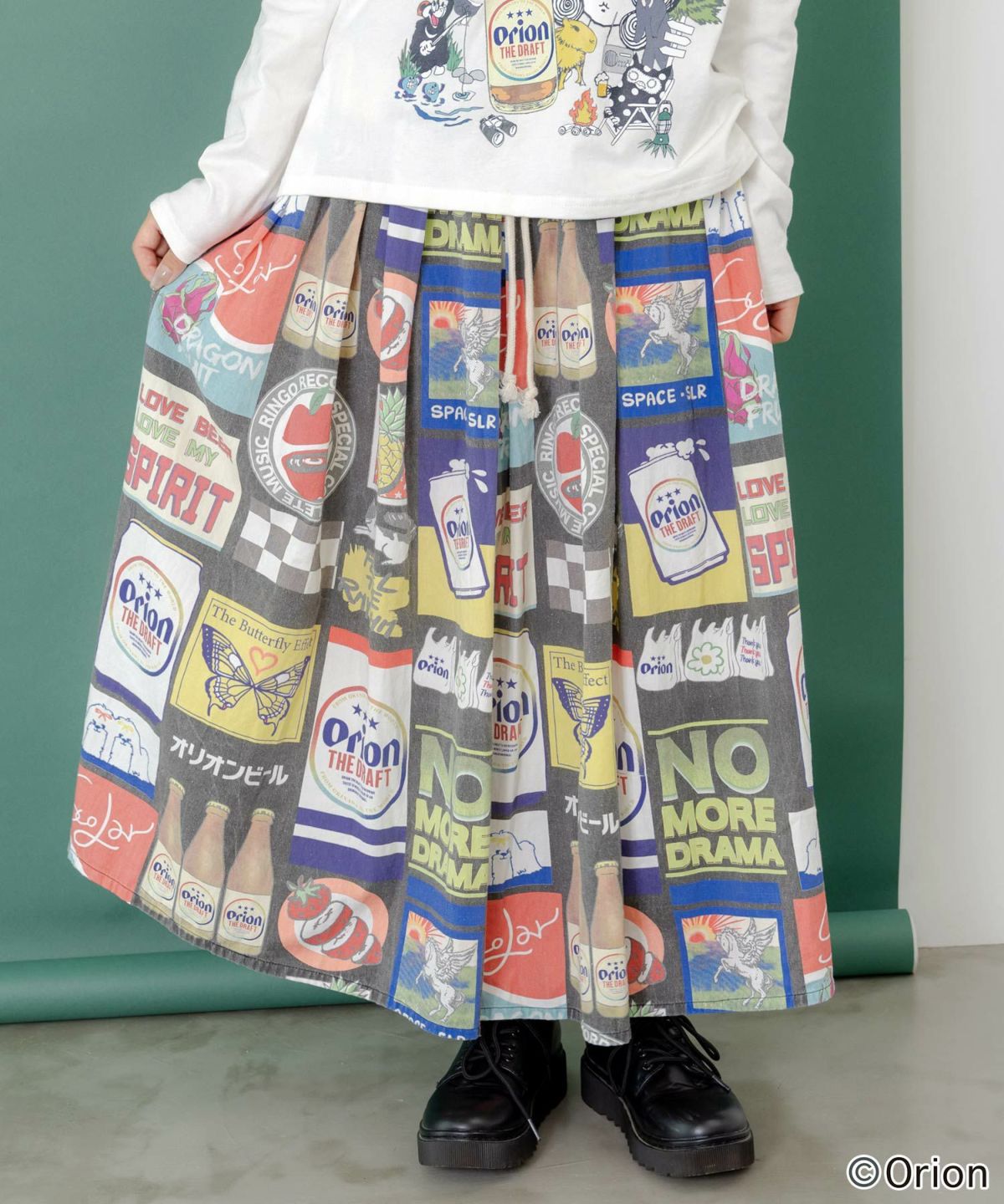 orion×ScoLar　コラージュ柄スカート-2