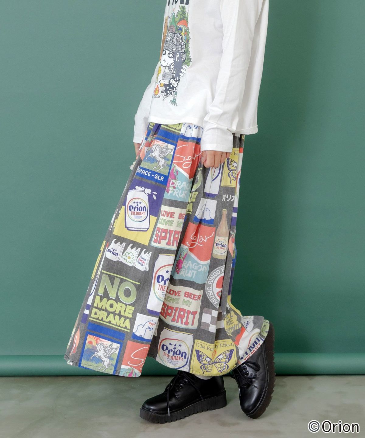 orion×ScoLar　コラージュ柄スカート-4