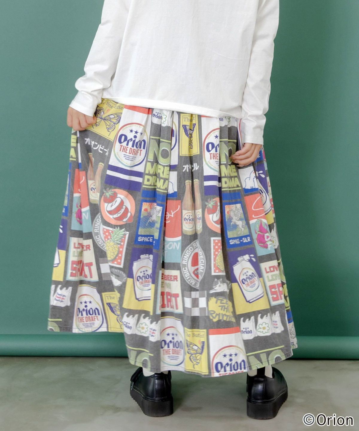 orion×ScoLar　コラージュ柄スカート-5