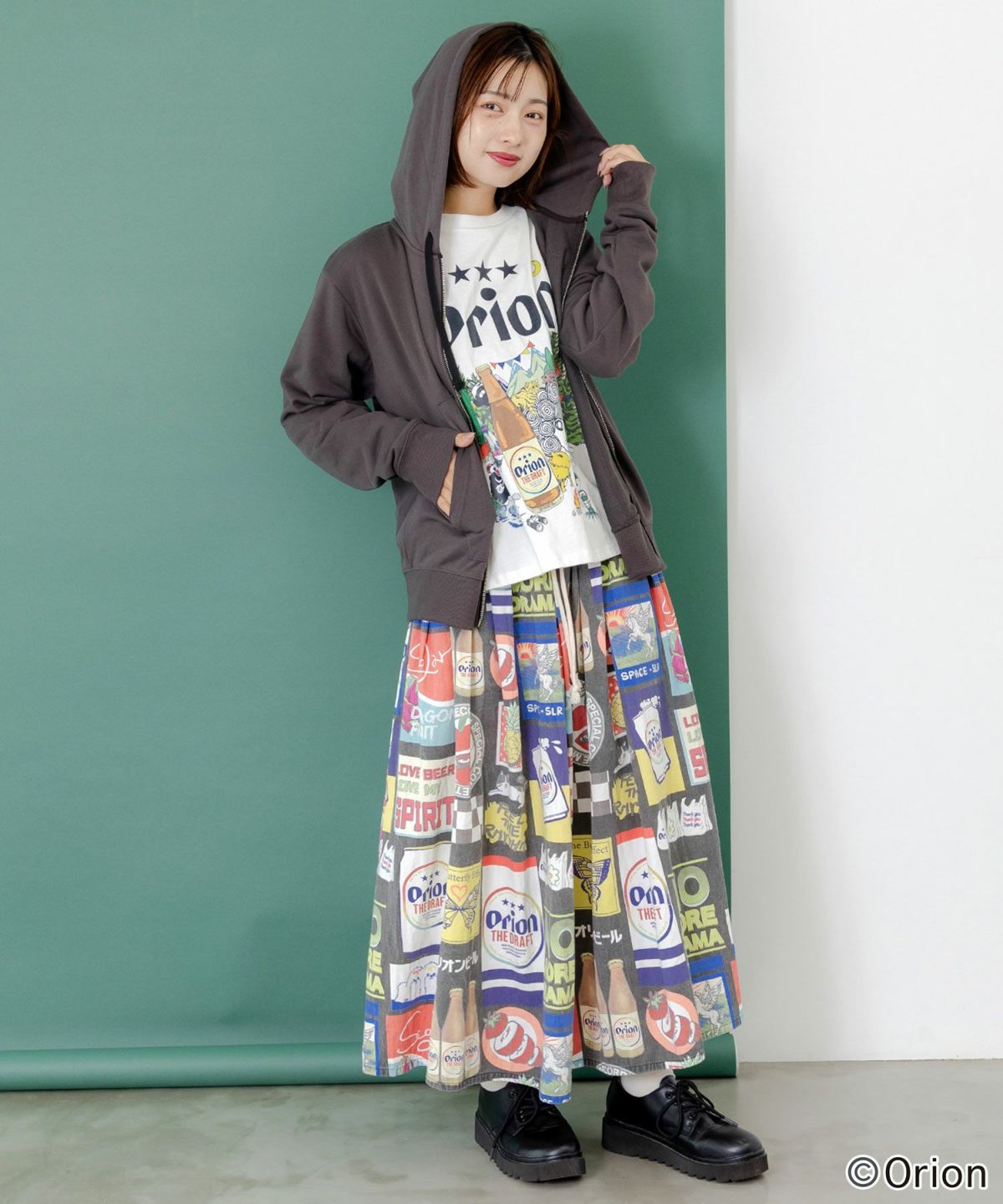 orion×ScoLar　コラージュ柄スカート-7