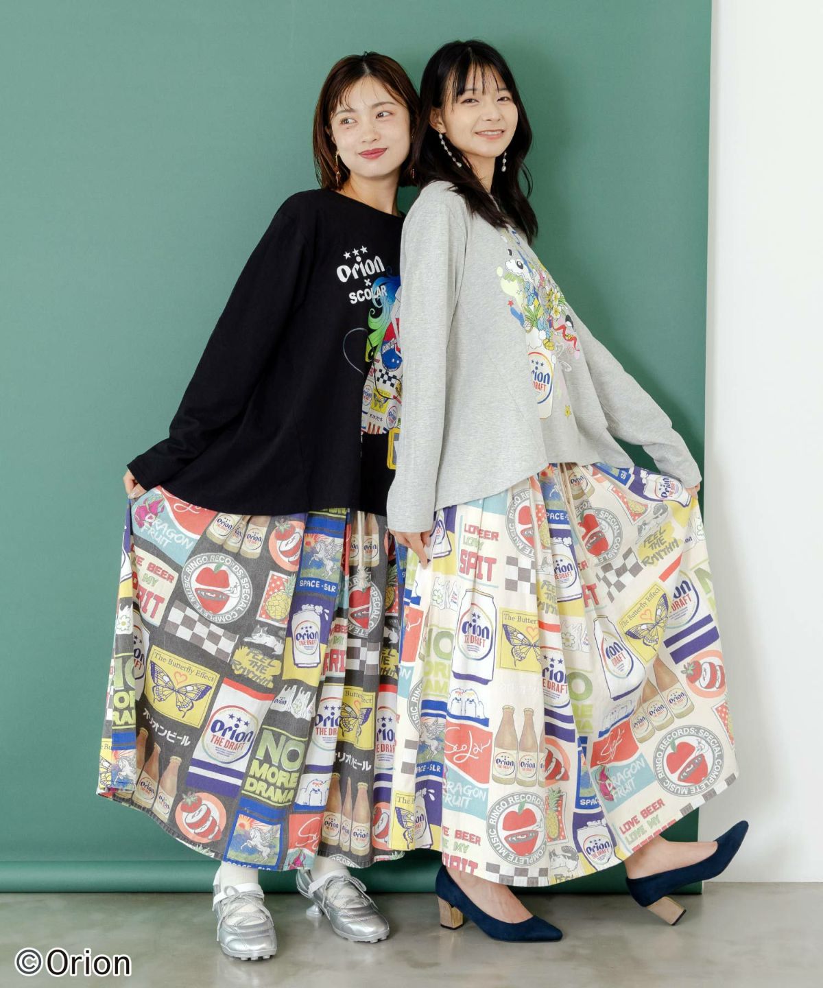 orion×ScoLar　コラージュ柄スカート-9