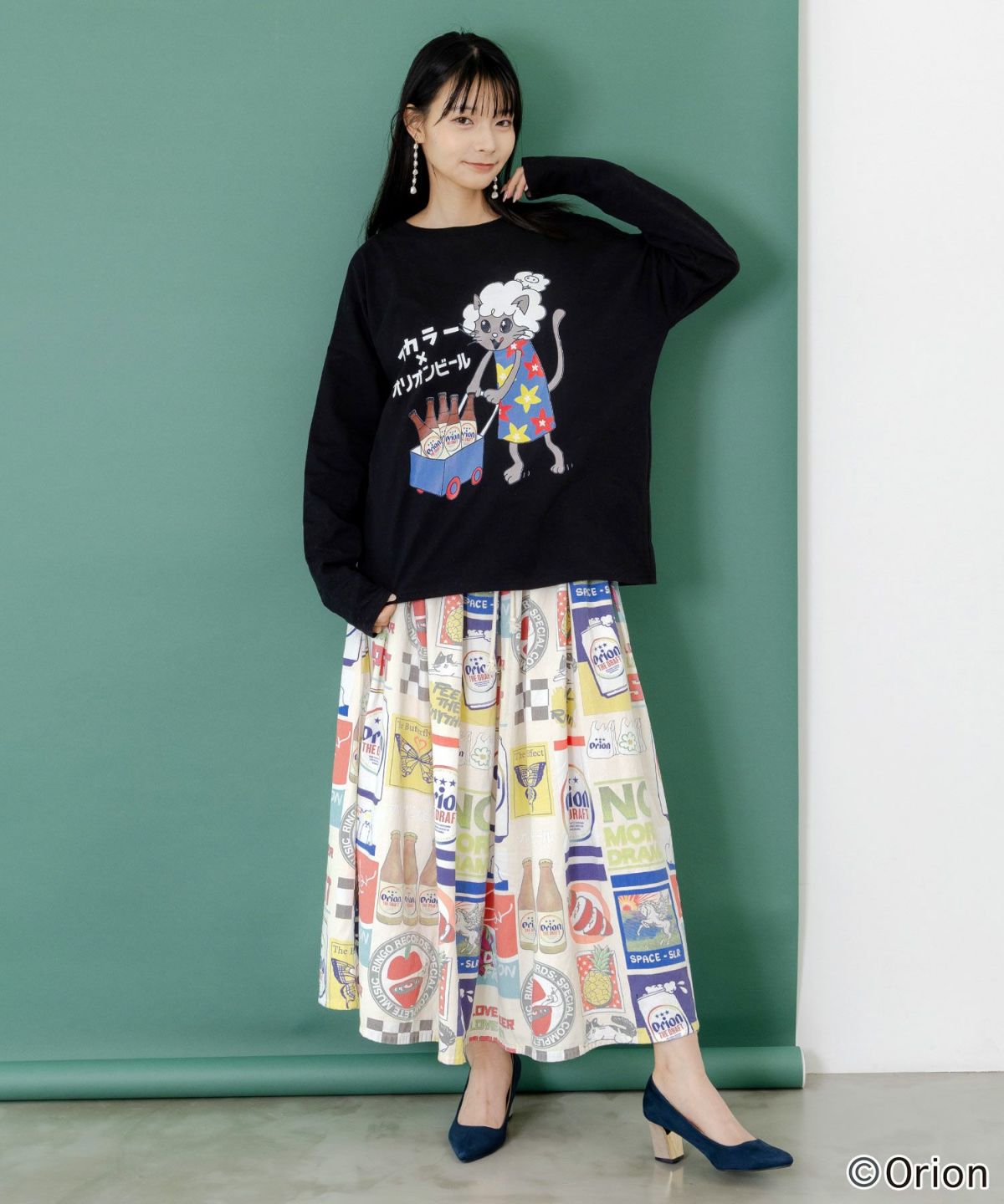 orion×ScoLar　コラージュ柄スカート-13