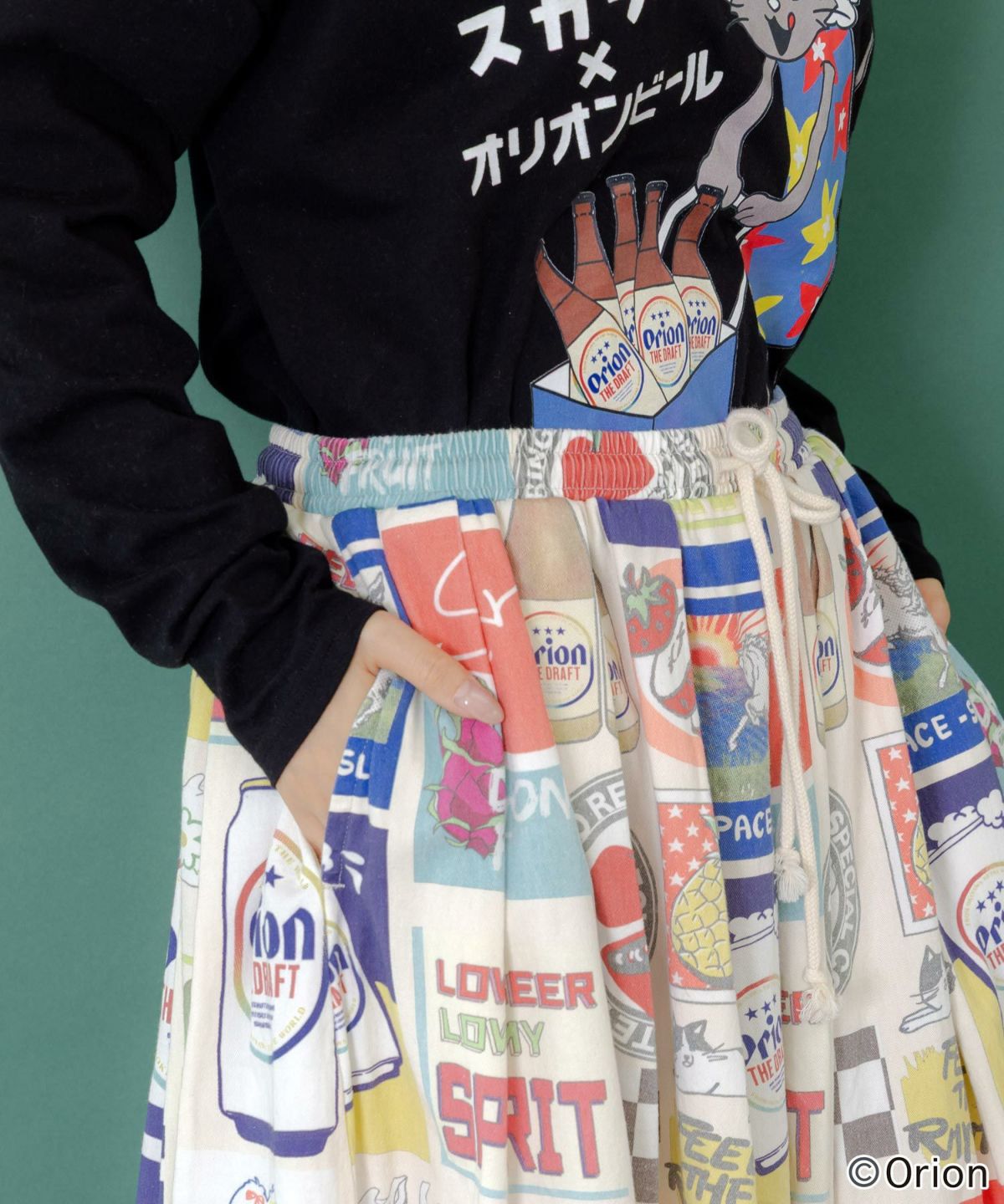 orion×ScoLar　コラージュ柄スカート-16