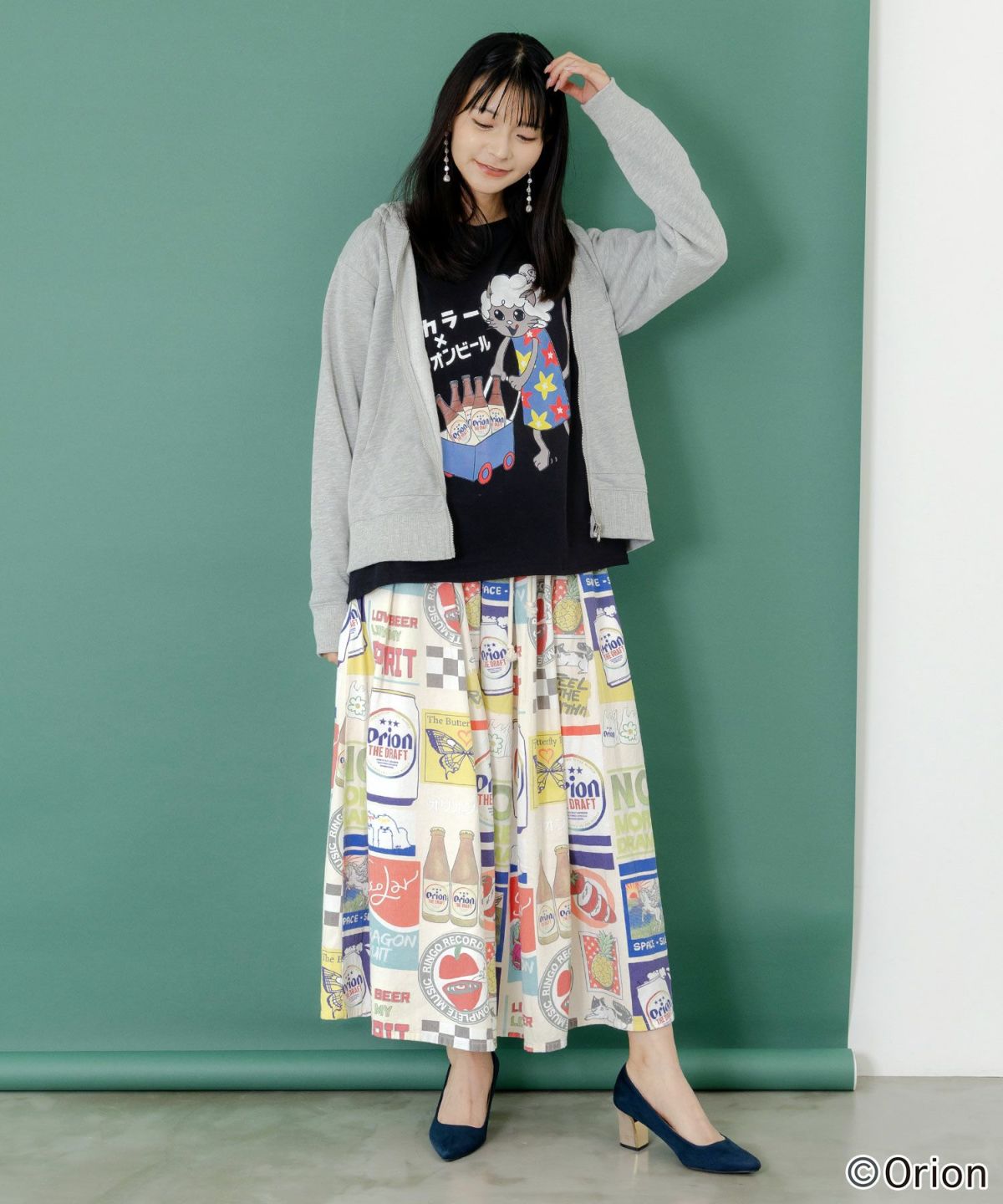 orion×ScoLar　コラージュ柄スカート-18