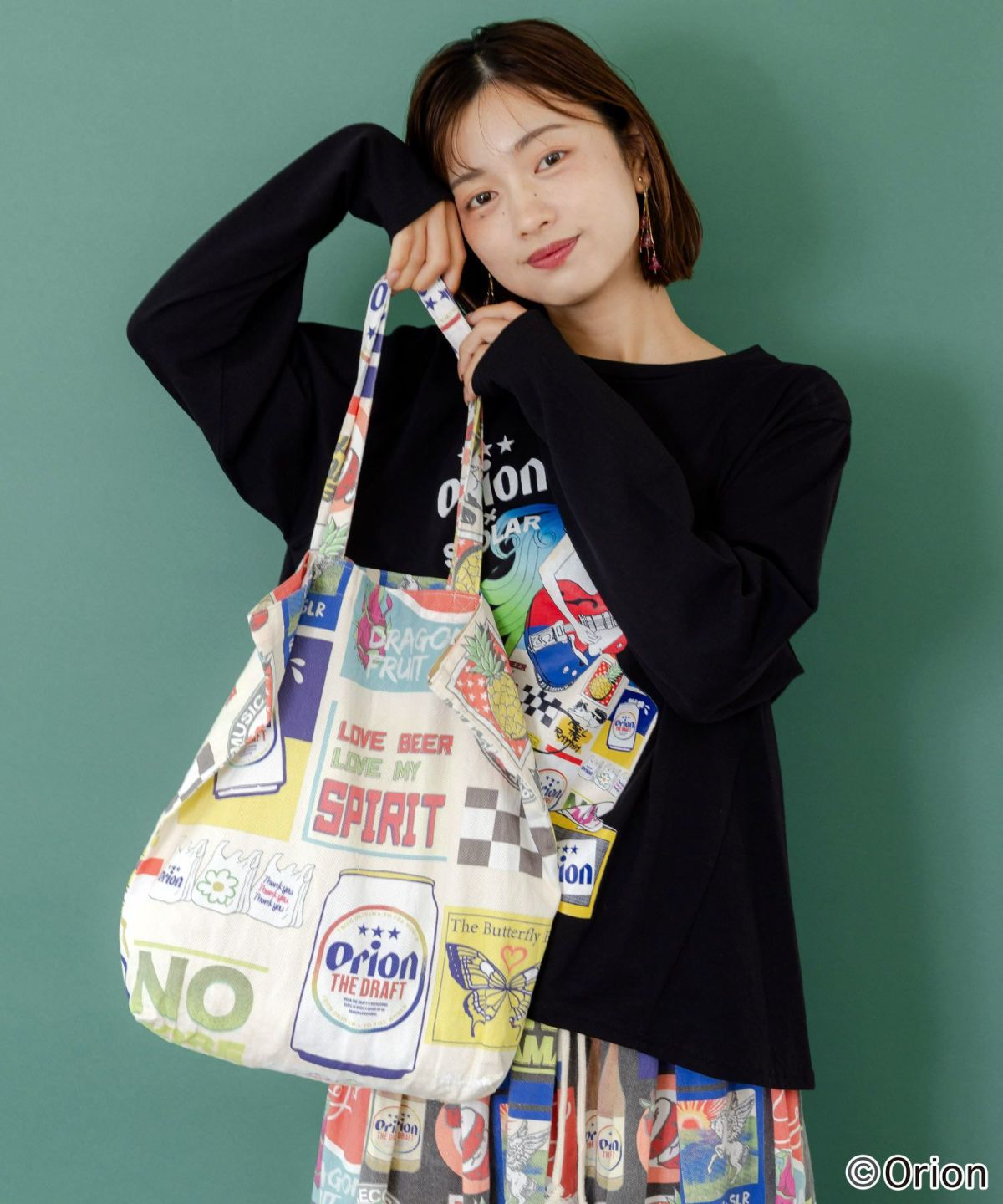 コラージュ柄トートバッグ-1