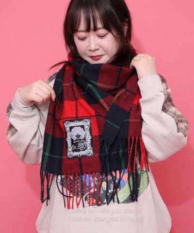 653334：もちふわスカ子チェックマフラーの通販-ScoLar