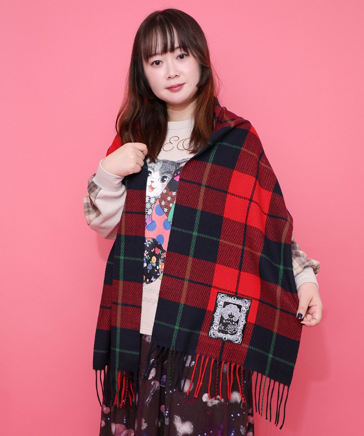 もちふわスカ子チェックマフラー-4