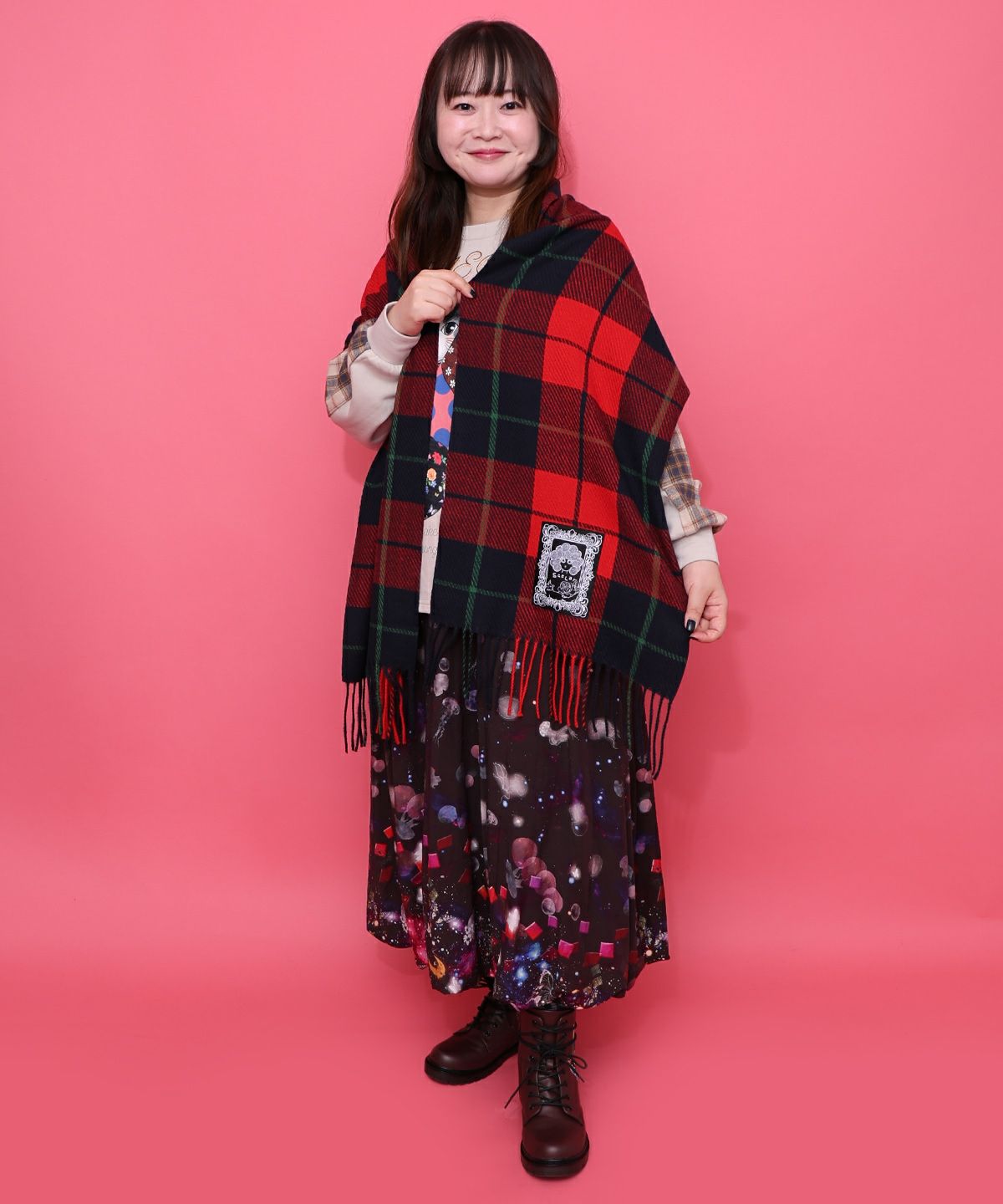 もちふわスカ子チェックマフラー-5