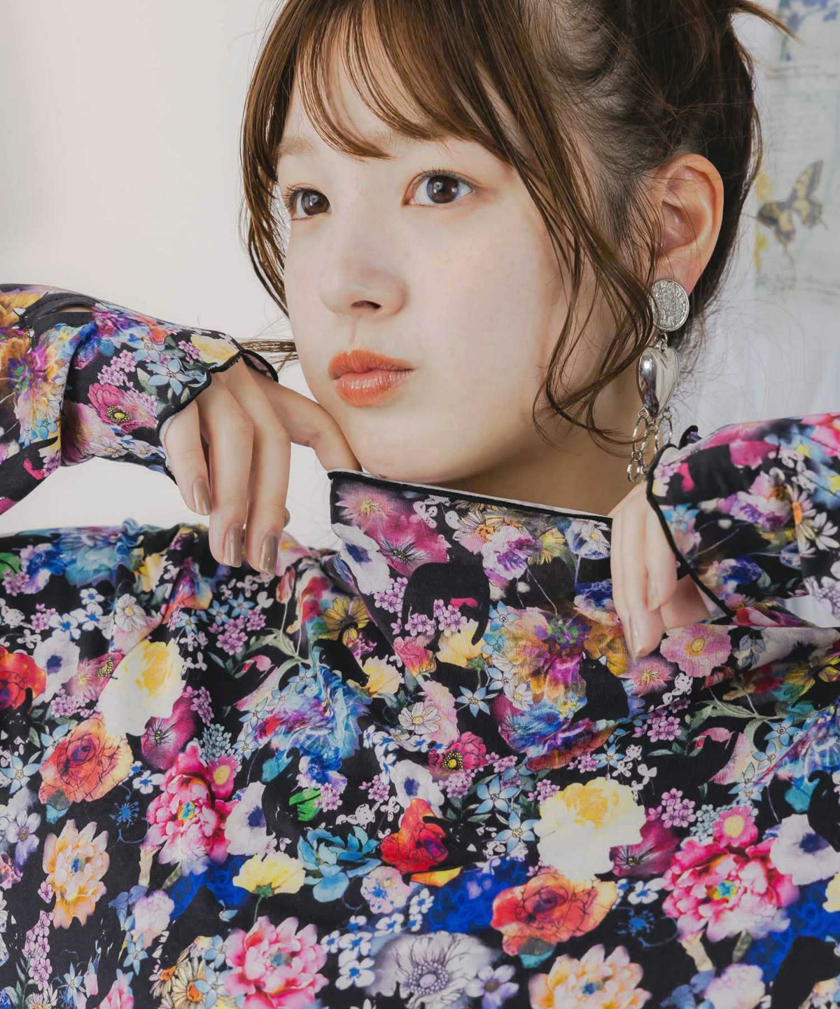 スカラー総柄ロングスリーブTシャツ-5