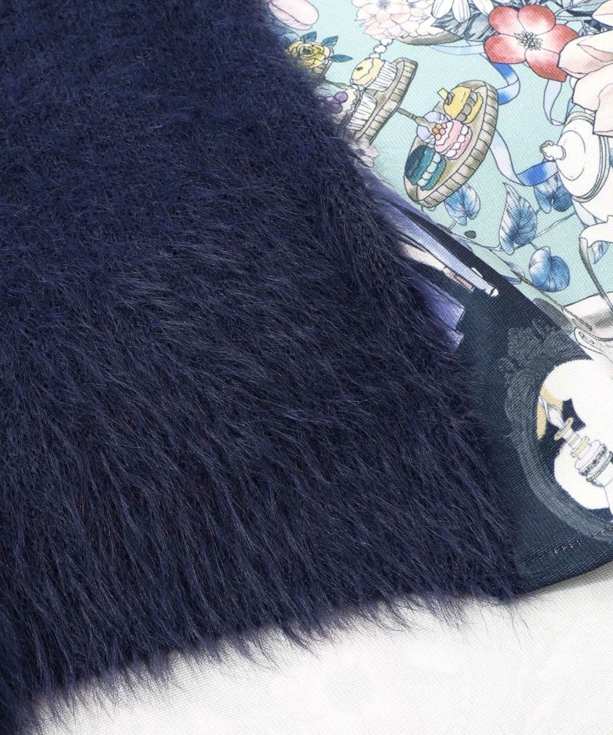 芸術と音楽と花のコラージュ柄ロングカーディガン-21