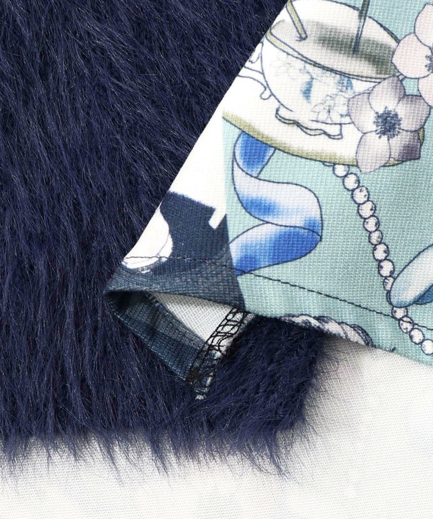 芸術と音楽と花のコラージュ柄ロングカーディガン-22