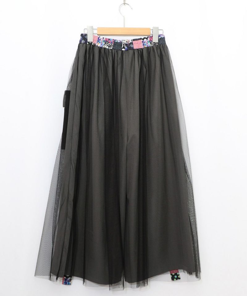 チュールとラインテープのカーゴスカート-10