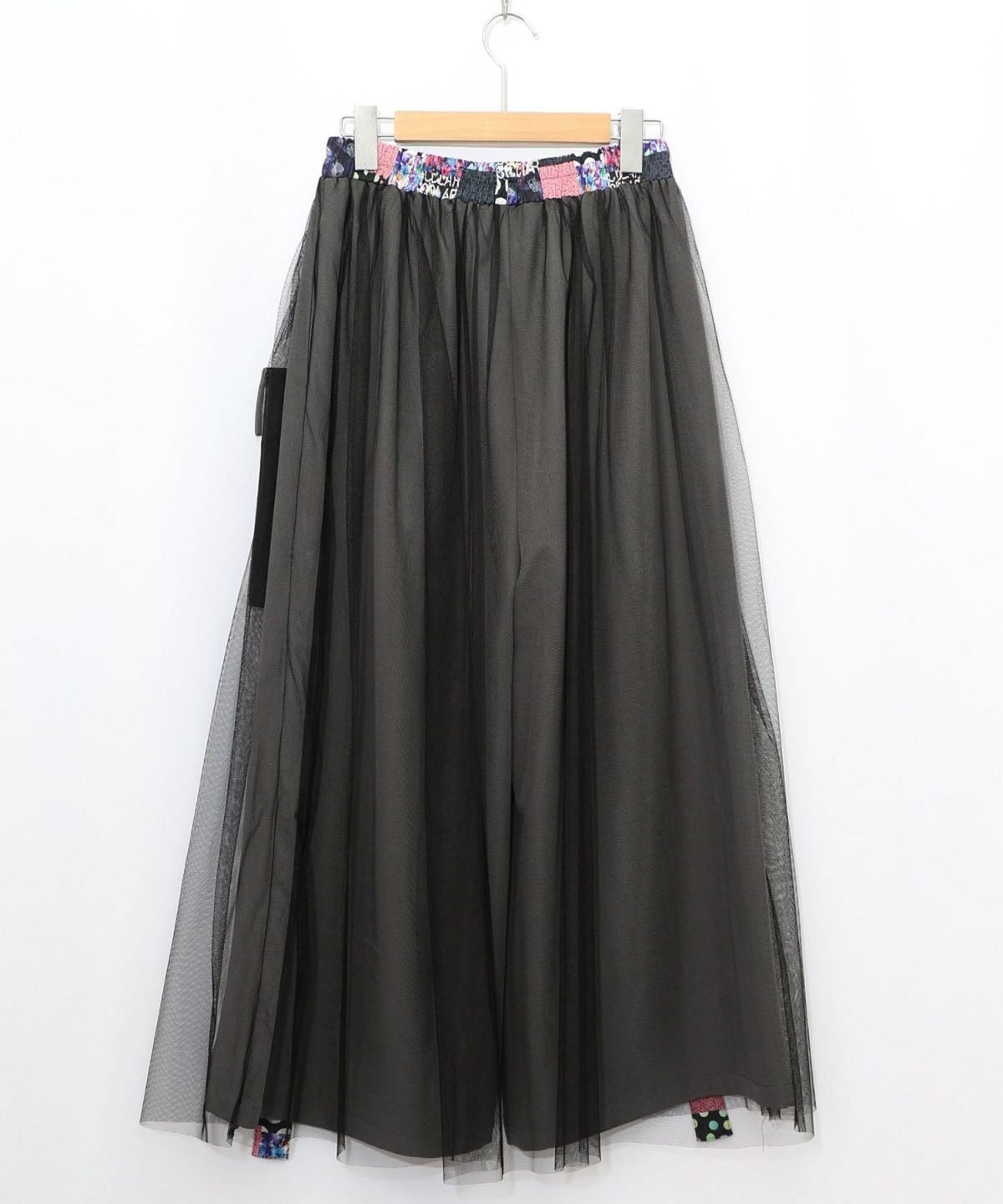 チュールとラインテープのカーゴスカート-10