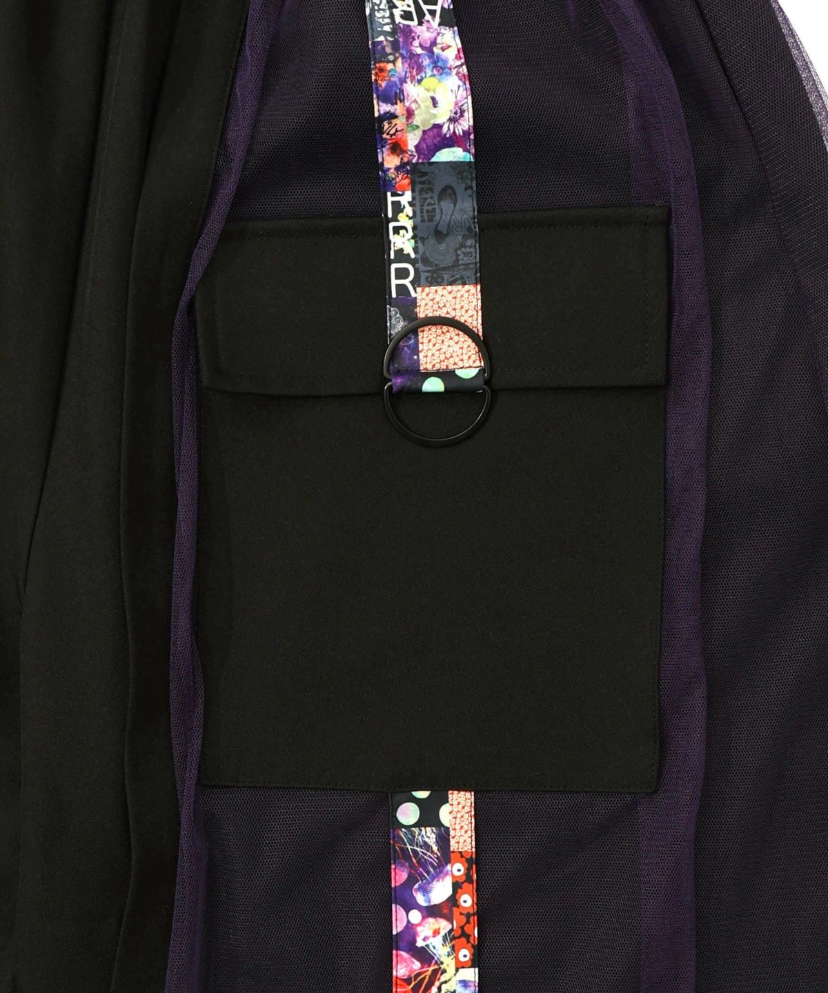 チュールとラインテープのカーゴスカート-16